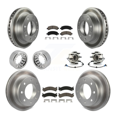 Front Rear Hub Bearing Coated Brake Rotor Pads Shoe Kit (10Pc) For Chevrolet Express 2500 KBB-121631