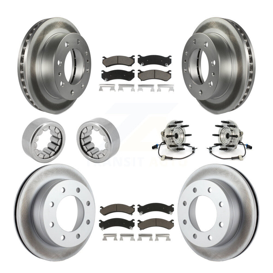 Front Rear Hub Bearings Coated Disc Brake Rotors And Pads Shoes Kit (10Pc) For Hummer H2 KBB-121636