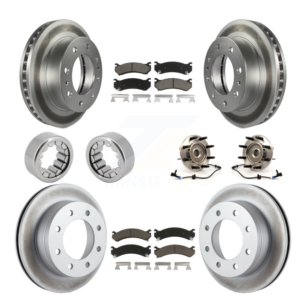 Front Rear Hub Bearing Coat Brake Rotor Pads Shoe Kit (10Pc) For Hummer H2 Chevrolet 2500 KBB-121640