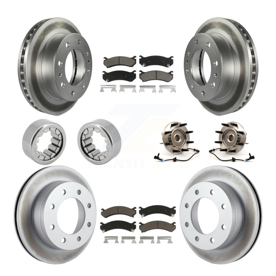 Front Rear Hub Bearing Coat Brake Rotor Pads Shoe Kit (10Pc) For Hummer H2 Chevrolet 2500 KBB-121640