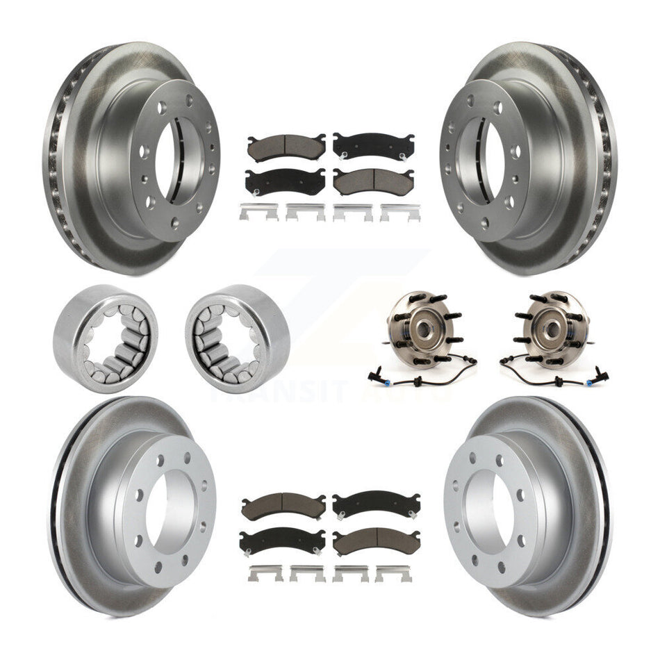 Front Rear Bearing Coated Brake Rotor Pad Shoe Kit (10Pc) For Chevrolet Silverado 2500 HD KBB-121641
