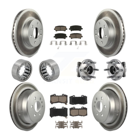 Front Rear Hub Bearing Coated Brake Rotor Pads Shoe Kit (10Pc) For Chevrolet Colorado GMC KBB-121646