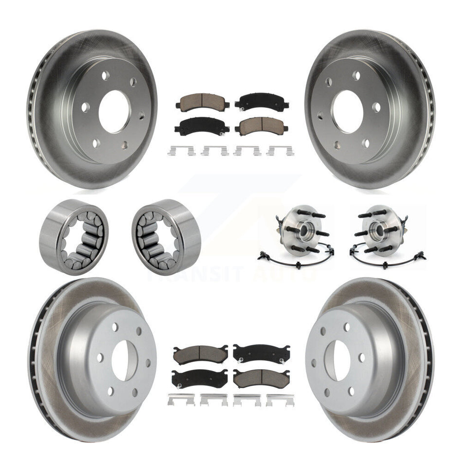 Front Rear Hub Bearing Coated Brake Rotor Pads Shoe Kit (10Pc) For Chevrolet Express 1500 KBB-121670