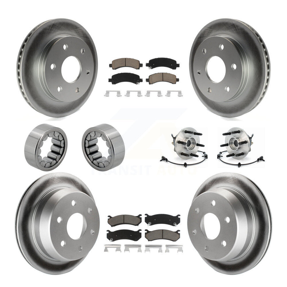 Front Rear Hub Bearing Coat Brake Rotor Pads Shoe Kit (10Pc) For Chevrolet Avalanche 1500 KBB-121672
