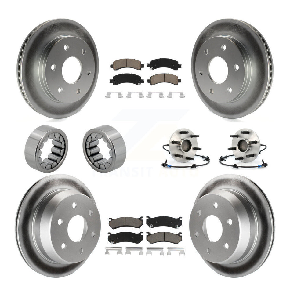 Front Rear Hub Bearing Coat Brake Rotor Pads Shoe Kit (10Pc) For Chevrolet Avalanche 1500 KBB-121673