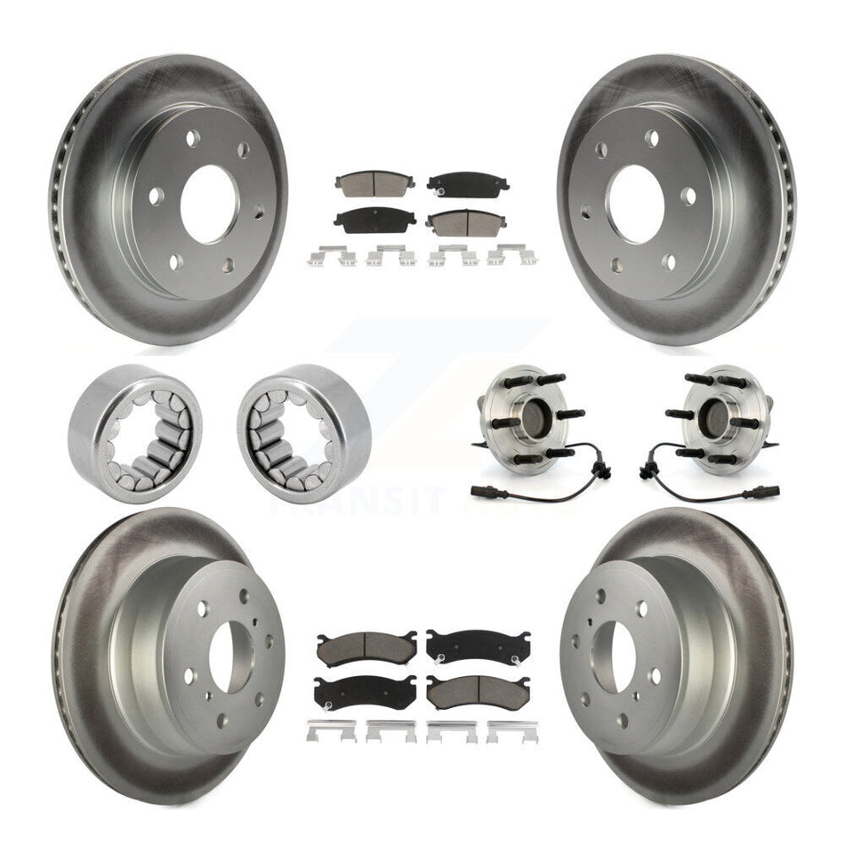 Front Rear Hub Bearing Coat Brake Rotor Pads Shoe Kit (10Pc) For Chevrolet Silverado 1500 KBB-121677
