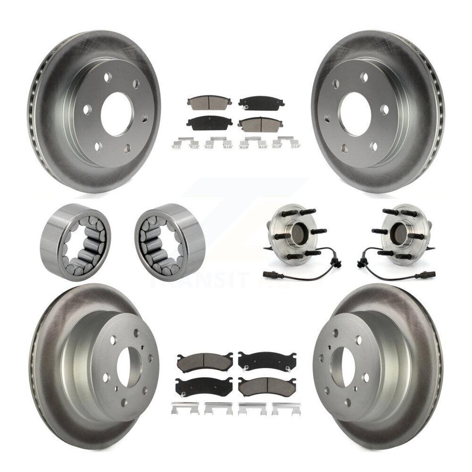 Front Rear Hub Bearing Coat Brake Rotor Pads Shoe Kit (10Pc) For Chevrolet Silverado 1500 KBB-121678