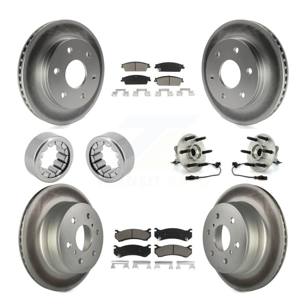 Front Rear Hub Bearing Coat Brake Rotor Pads Shoe Kit (10Pc) For Chevrolet Silverado 1500 KBB-121679