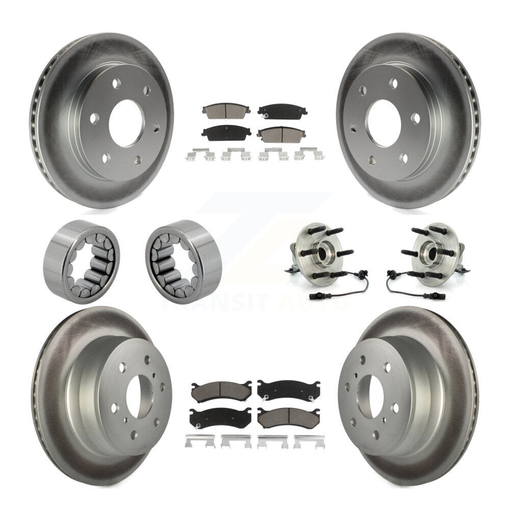Front Rear Hub Bearing Coat Brake Rotor Pads Shoe Kit (10Pc) For Chevrolet Silverado 1500 KBB-121680