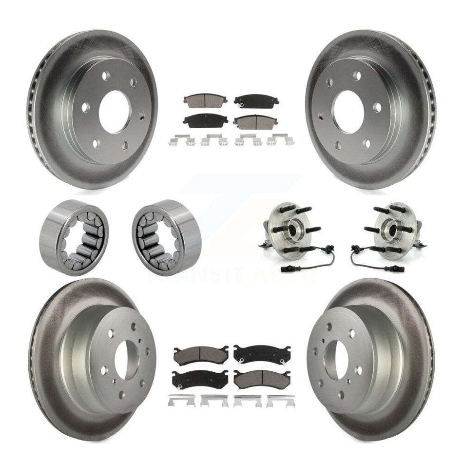Front Rear Hub Bearing Coat Brake Rotor Pads Shoe Kit (10Pc) For Chevrolet Silverado 1500 KBB-121680
