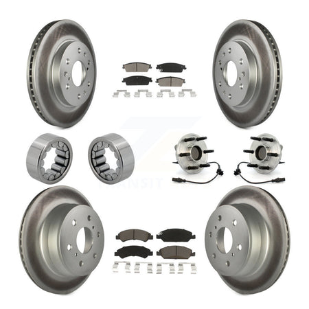 Front Rear Hub Bearing Coat Brake Rotor Pad Shoe Kit (10Pc) For Chevrolet GMC Sierra 1500 KBB-121682