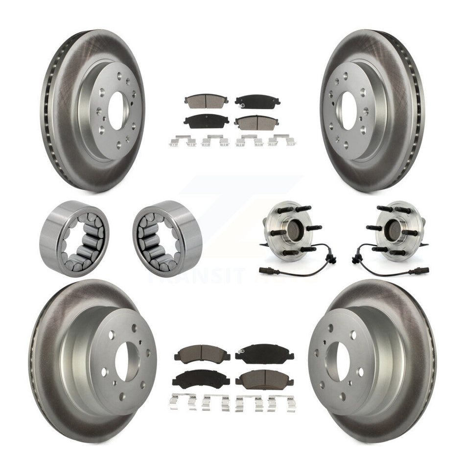 Front Rear Hub Bearing Coat Brake Rotor Pad Shoe Kit (10Pc) For Chevrolet GMC Sierra 1500 KBB-121682