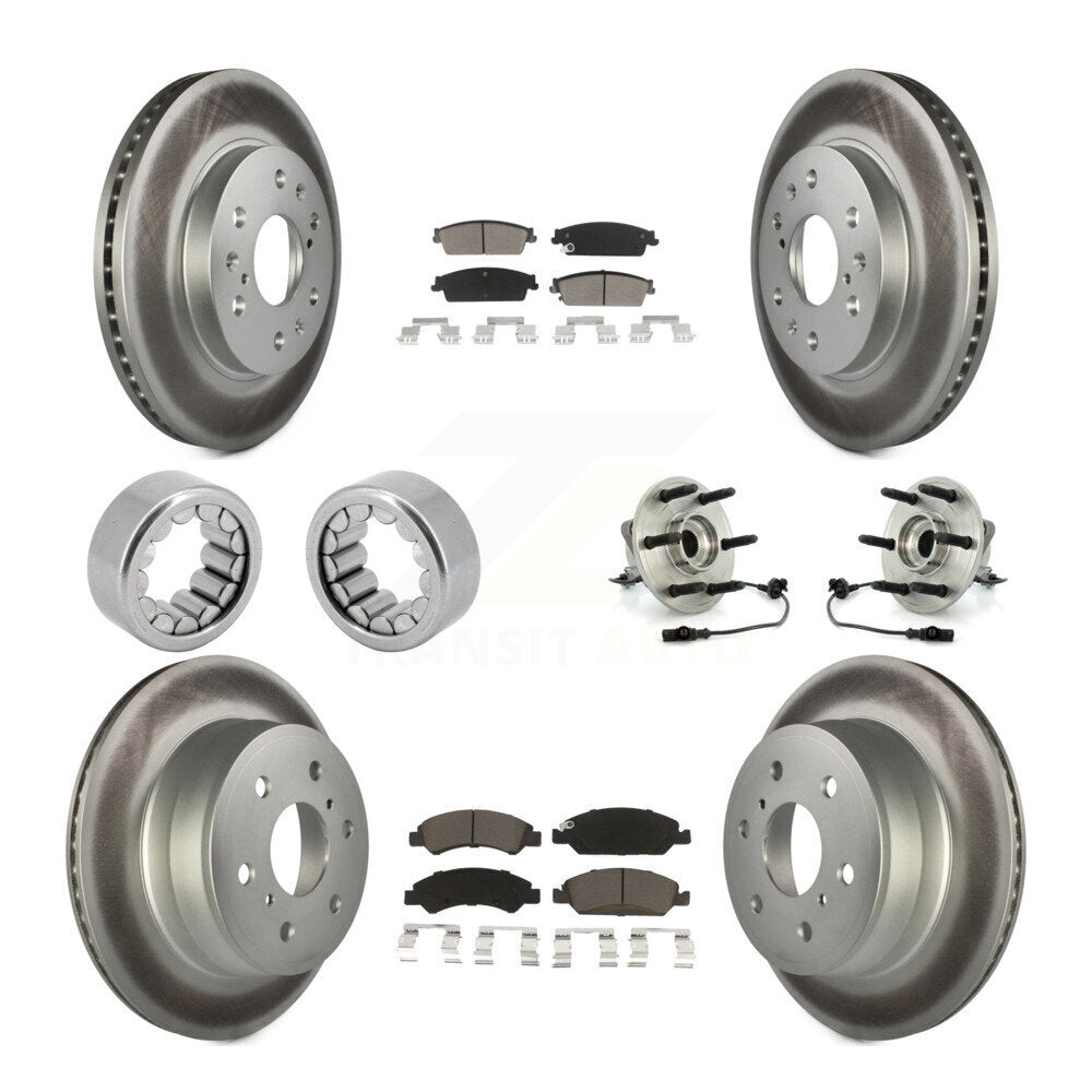 Front Rear Hub Bearing Coat Brake Rotor Pads Shoe Kit (10Pc) For Chevrolet Silverado 1500 KBB-121683
