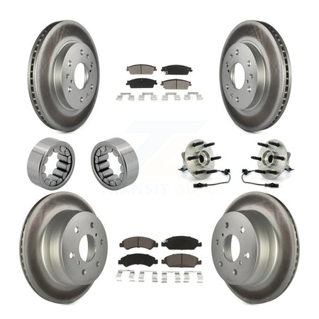 Front Rear Hub Bearing Coat Brake Rotor Pad Shoe Kit (10Pc) For Chevrolet GMC Sierra 1500 KBB-121684
