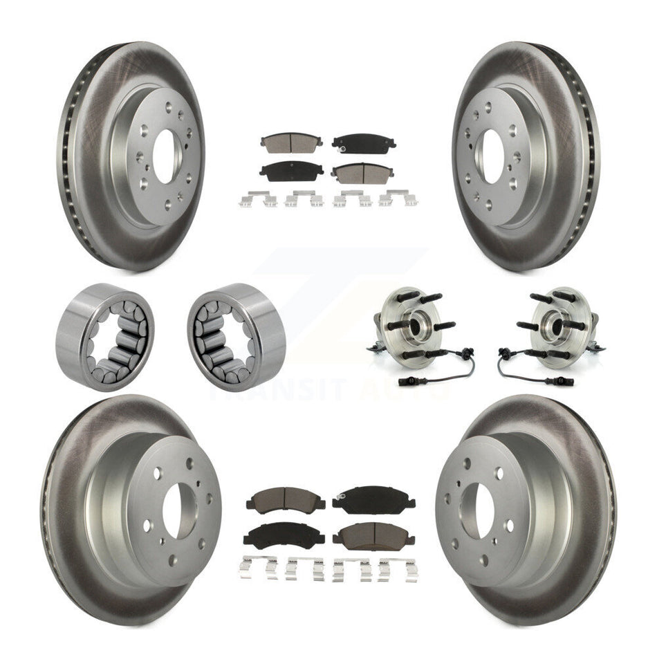 Front Rear Hub Bearing Coat Brake Rotor Pad Shoe Kit (10Pc) For Chevrolet GMC Sierra 1500 KBB-121684