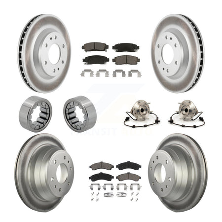 Front Rear Hub Bearing Coat Brake Rotor Pad Shoe Kit (10Pc) For GMC Envoy Chevrolet Buick KBB-121691