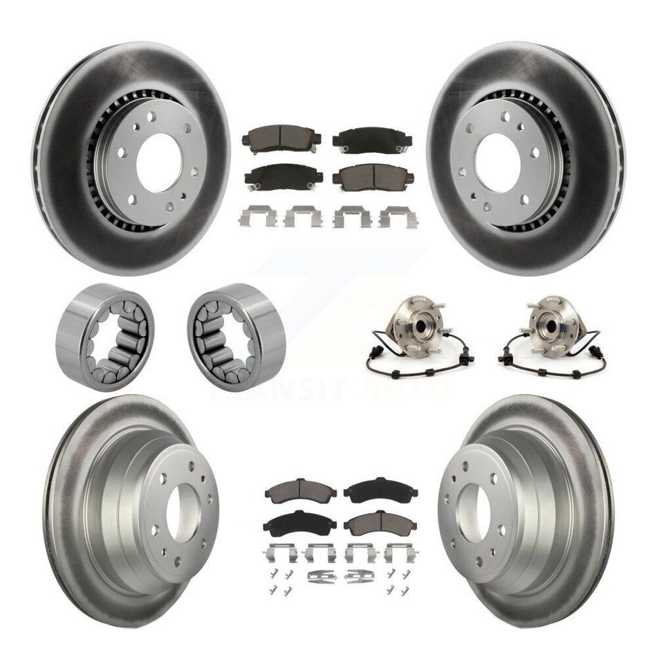 Front Rear Hub Bearing Coat Brake Rotor Pad Shoe Kit (10Pc) For Chevrolet GMC Trailblazer KBB-121692