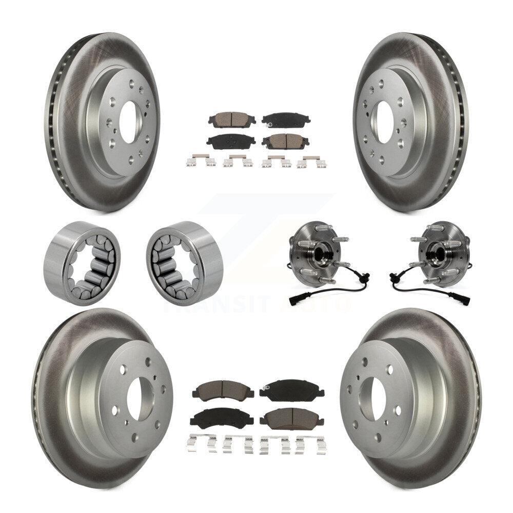 Front Rear Hub Bearing Coat Brake Rotor Pad Shoe Kit (10Pc) For GMC Sierra 1500 Chevrolet KBB-121707