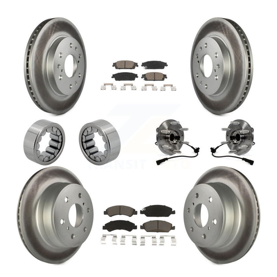 Front Rear Hub Bearing Coat Brake Rotor Pad Shoe Kit (10Pc) For GMC Sierra 1500 Chevrolet KBB-121707