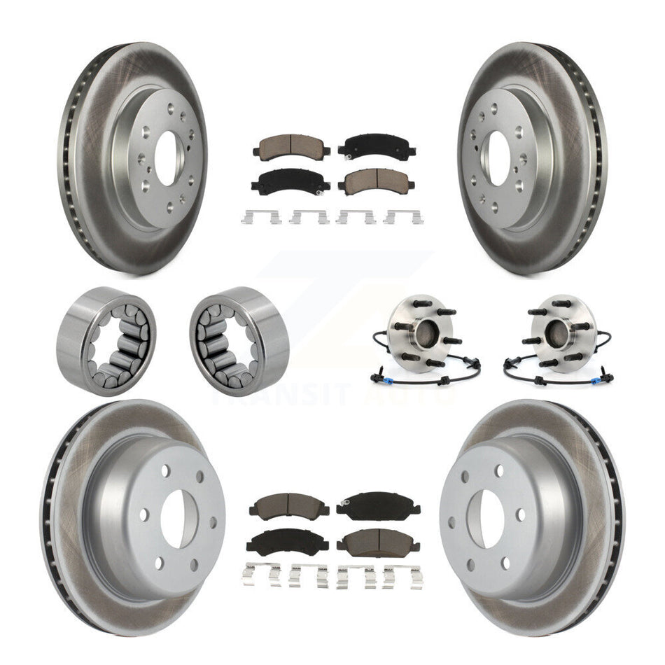 Front Rear Hub Bearing Coated Brake Rotor Pads Shoe Kit (10Pc) For Chevrolet Express 1500 KBB-121711