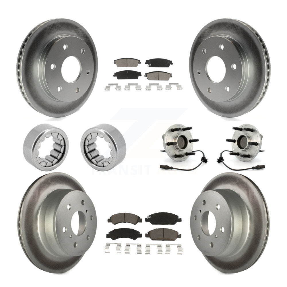 Front Rear Hub Bearing Coated Disc Brake Rotor & Pads Shoe Kit (10Pc) For GMC Sierra 1500 KBB-121714