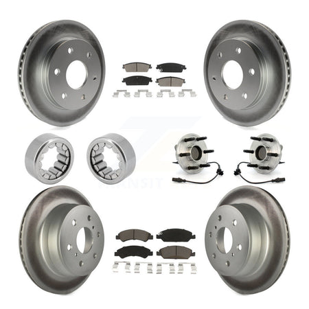 Front Rear Hub Bearing Coated Disc Brake Rotor & Pads Shoe Kit (10Pc) For GMC Sierra 1500 KBB-121714