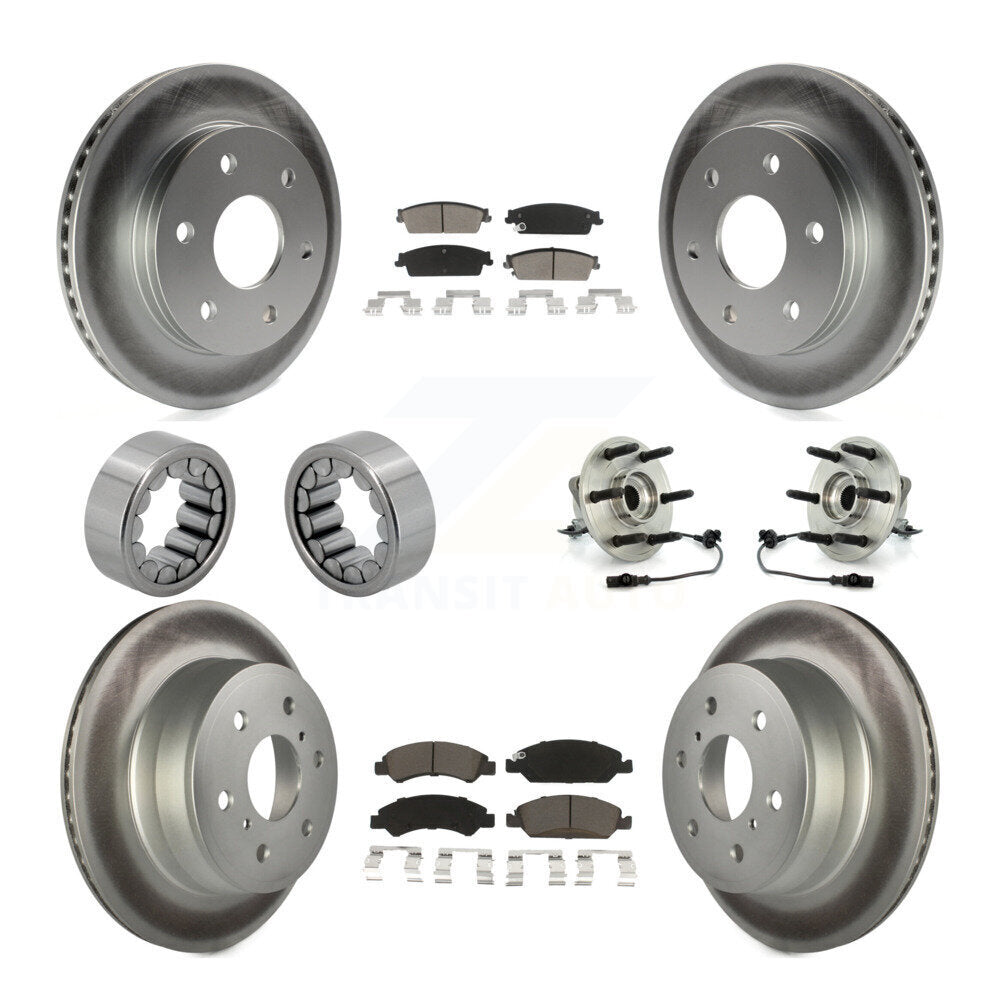 Front Rear Hub Bearing Coated Disc Brake Rotor & Pads Shoe Kit (10Pc) For GMC Sierra 1500 KBB-121717