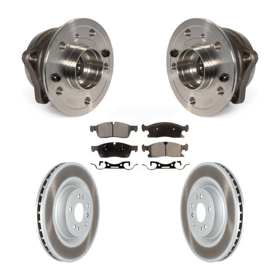 Front Hub Bearing Assembly With Coated Disc Brake Rotors And Semi-Metallic Pads Kit For Mercedes-Benz GLS450 GL450 GL350 ML400 GLE400 KBB-121791