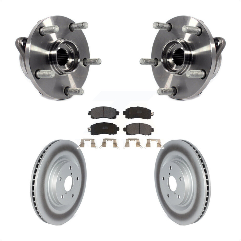 Front Hub Bearing Assembly With Coated Disc Brake Rotors And Semi-Metallic Pads Kit For 2019-2020 Subaru Forester 316mm Diameter Rotor KBB-121798