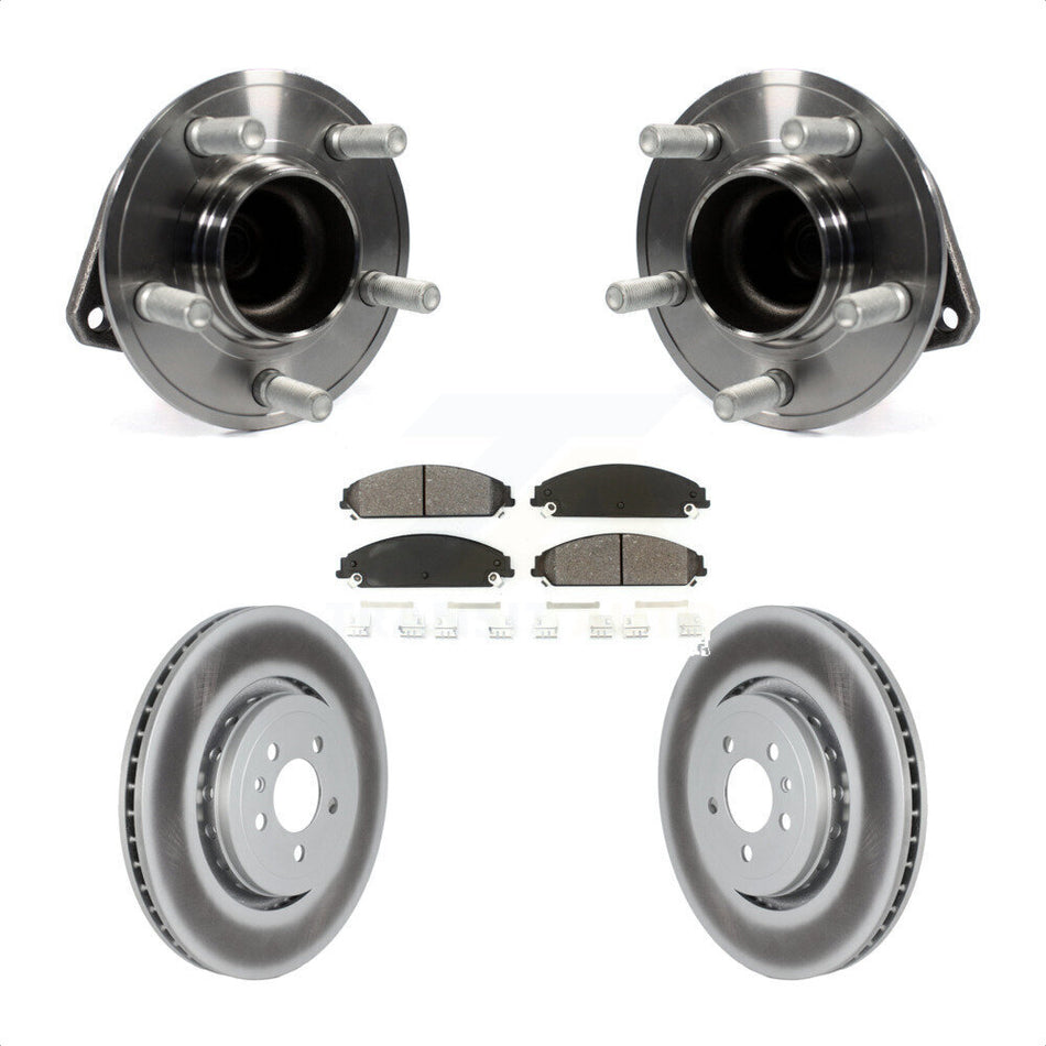 Front Hub Bearing Assembly With Coated Disc Brake Rotors And Semi-Metallic Pads Kit For Dodge Charger 355mm Diameter Rotor KBB-121835