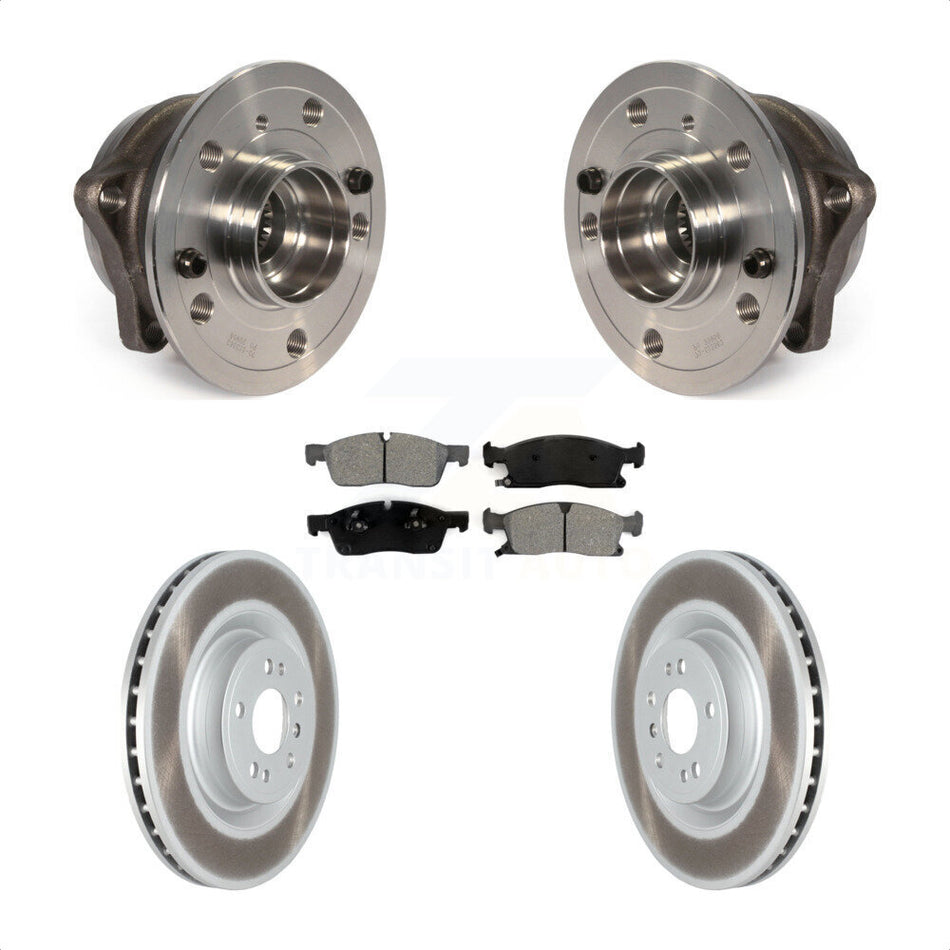 Front Hub Bearing Assembly With Coated Disc Brake Rotors And Semi-Metallic Pads Kit For Mercedes-Benz GLS450 GL450 GL350 ML400 GLE400 KBB-121838