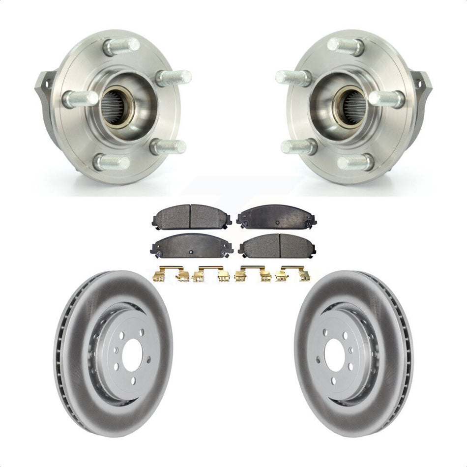 Front Hub Bearing Assembly With Coated Disc Brake Rotors And Ceramic Pads Kit For Dodge Charger 355mm Diameter Rotor KBB-121878