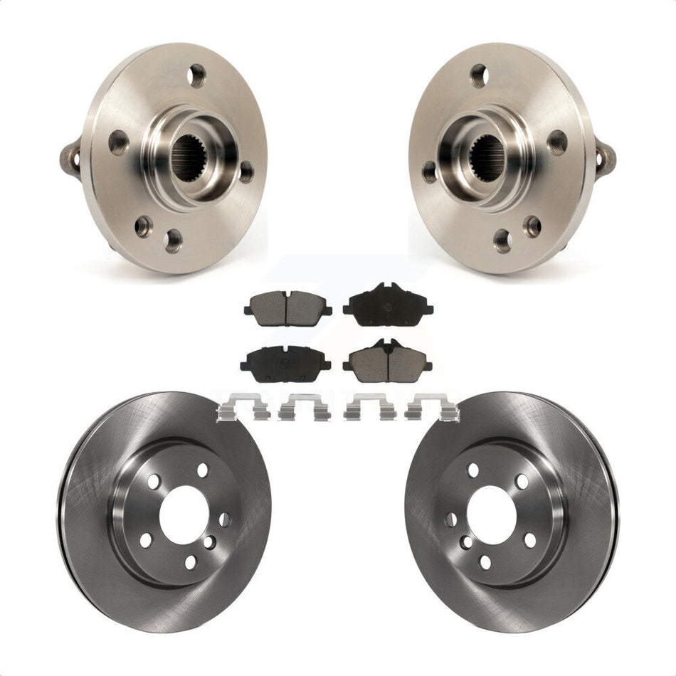 Front Hub Bearing Assembly With Disc Brake Rotors And Ceramic Pads Kit For 2014-2015 Mini Cooper Convertible Coupe 5 Lug Wheels 280mm Diameter Rotor KBB-121897