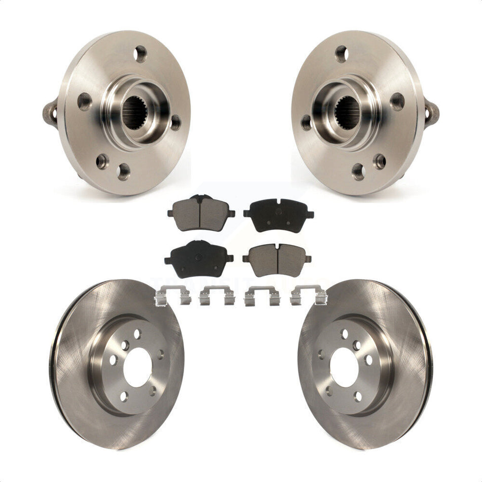 Front Hub Bearing Assembly With Disc Brake Rotors And Ceramic Pads Kit For 2014-2015 Mini Cooper Convertible Coupe 294mm Diameter Rotor 5 Lug Wheels KBB-121900