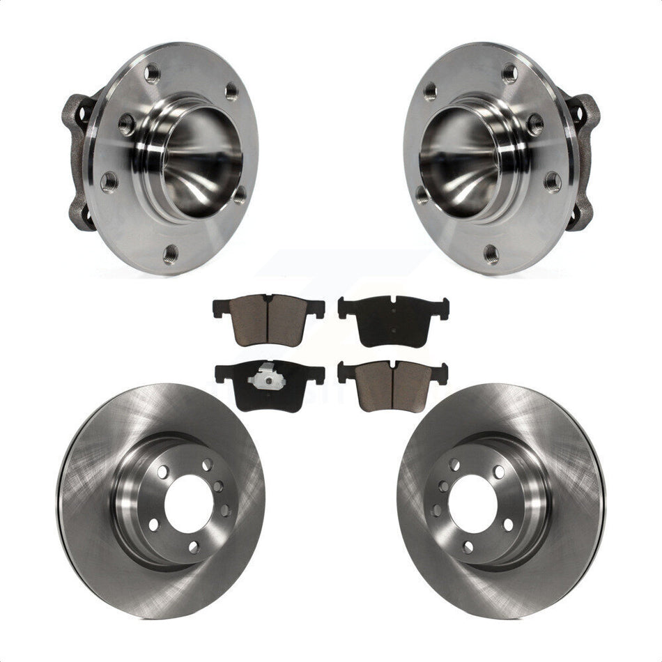 Front Hub Bearing Assembly With Disc Brake Rotors And Ceramic Pads Kit For 2012 BMW 328i 2.0L Without Blue Painted Calipers M Sport Package KBB-121910