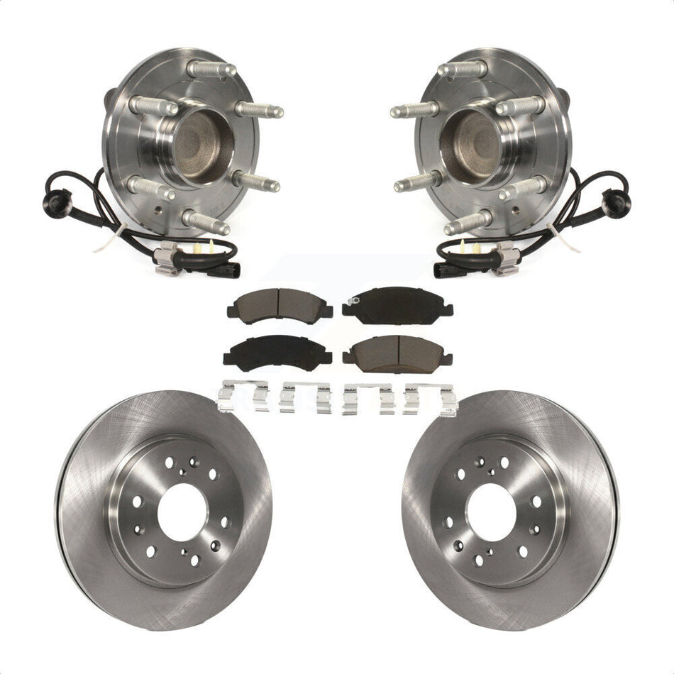 Front Hub Bearing Assembly With Disc Brake Rotors And Ceramic Pads Kit For Chevrolet Silverado 1500 GMC Sierra Tahoe Suburban Yukon Cadillac XL Escalade ESV LD RWD KBB-121924