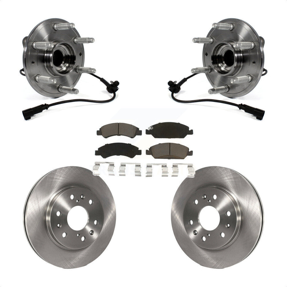 Front Hub Bearing Assembly With Disc Brake Rotors And Ceramic Pads Kit For Chevrolet Silverado 1500 GMC Sierra Tahoe Suburban Yukon Cadillac XL Escalade ESV LD 4WD KBB-121925