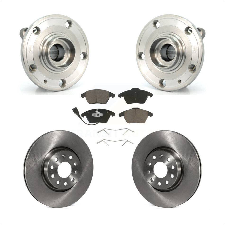 Front Hub Bearing Assembly With Disc Brake Rotors And Ceramic Pads Kit For Volkswagen Jetta Beetle CC Passat GTI Audi Eos A3 TT Quattro Golf KBB-121932