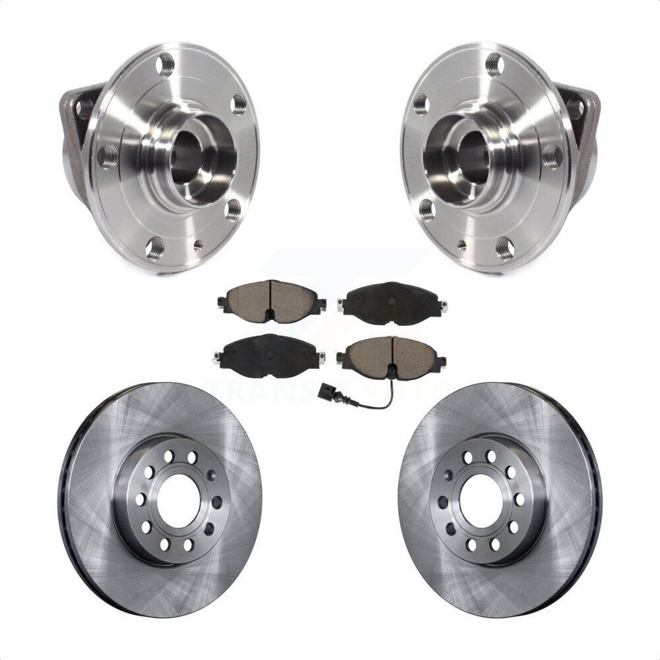 Front Hub Bearing Brake Rotor & Pad Kit For Volkswagen Jetta Taos Golf SportWagen Audi A3 KBB-121941