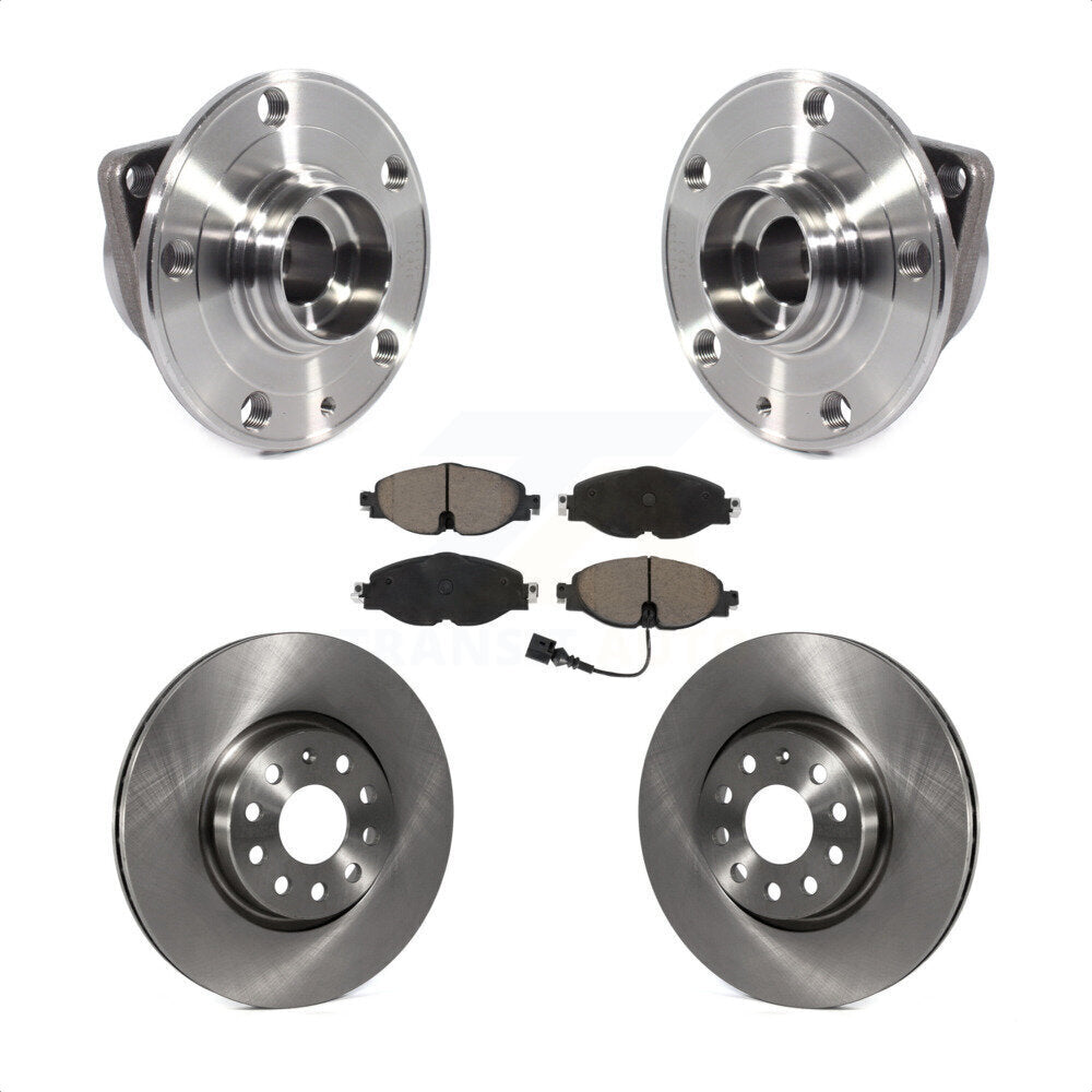 Front Hub Bearing Brake Rotor & Pads Kit For Volkswagen Taos GTI Golf Alltrack Audi A3 TT KBB-121943