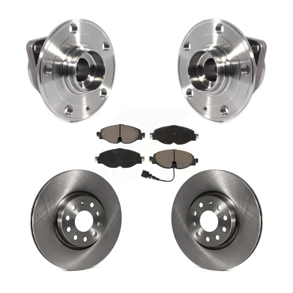 Front Hub Bearing Brake Rotor & Pads Kit For Volkswagen Taos GTI Golf Alltrack Audi A3 TT KBB-121943