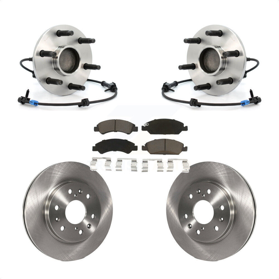 Front Hub Bearing Assembly With Disc Brake Rotors And Ceramic Pads Kit For Chevrolet Silverado 1500 GMC Sierra Classic Express Savana KBB-121952