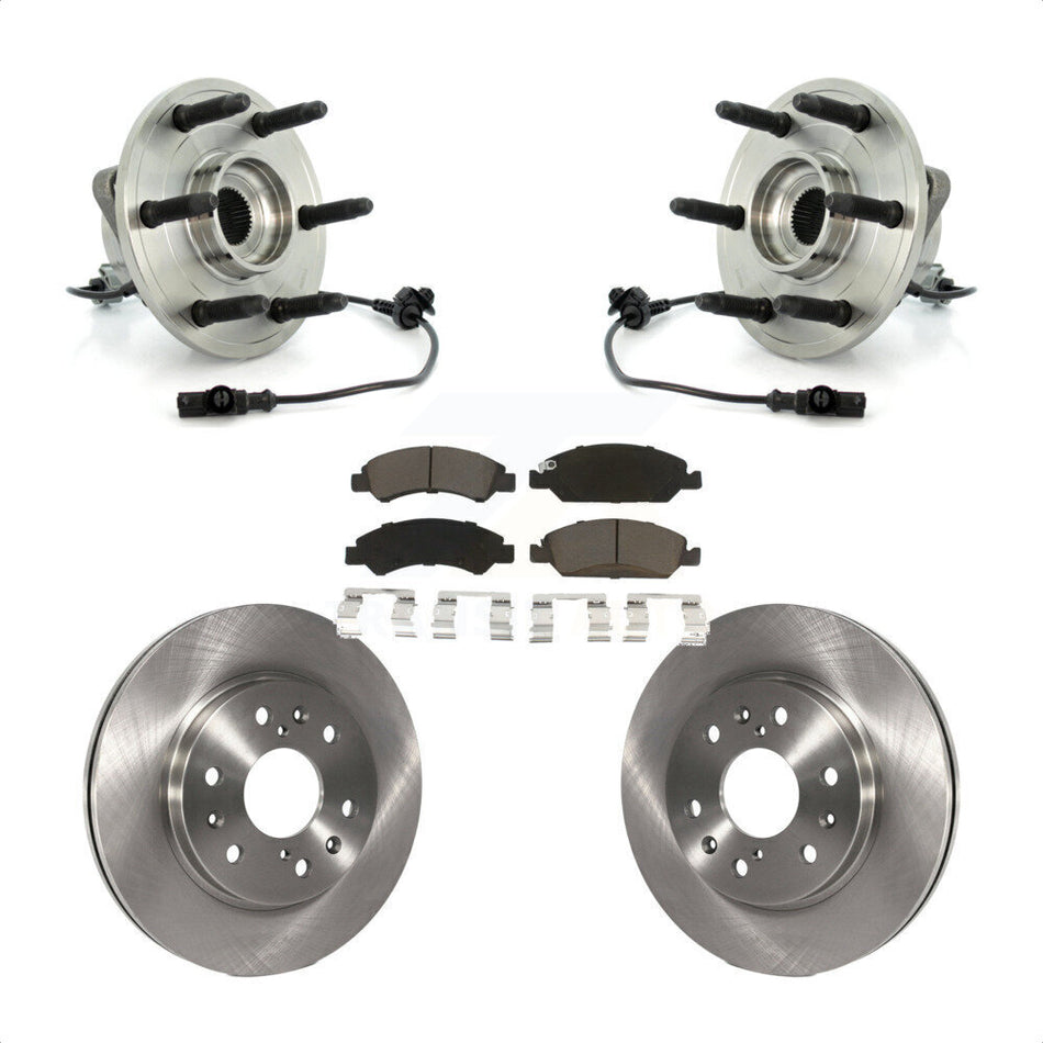 Front Hub Bearing Assembly With Disc Brake Rotors And Ceramic Pads Kit For Chevrolet Silverado 1500 GMC Sierra Tahoe Suburban Yukon Cadillac XL Avalanche Escalade ESV EXT KBB-121953
