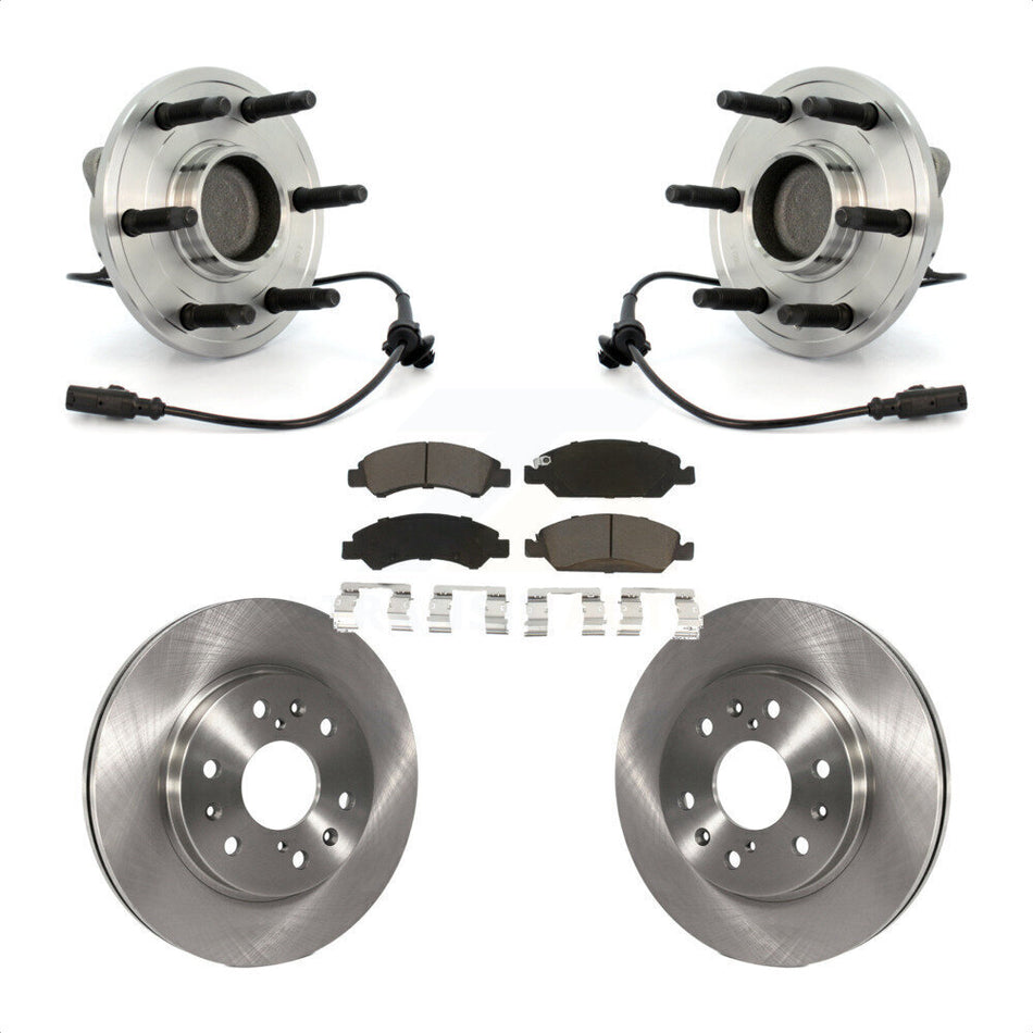 Front Hub Bearing Assembly With Disc Brake Rotors And Ceramic Pads Kit For Chevrolet Silverado 1500 GMC Sierra Tahoe Suburban Yukon XL Avalanche Cadillac Escalade ESV KBB-121954