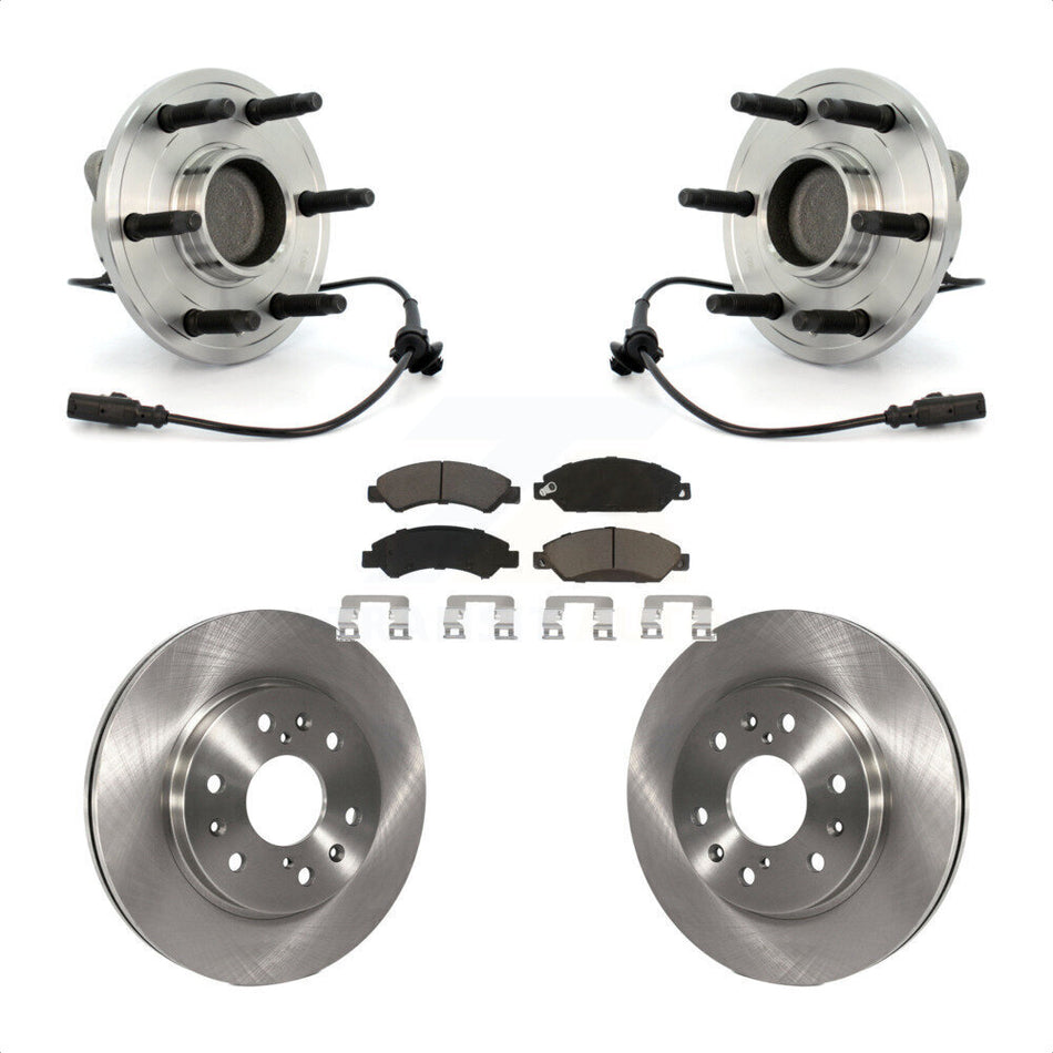 Front Hub Bearing Assembly With Disc Brake Rotors And Ceramic Pads Kit For 2007-2007 Chevrolet Tahoe GMC Suburban 1500 Yukon Avalanche XL Cadillac Escalade RWD KBB-121955