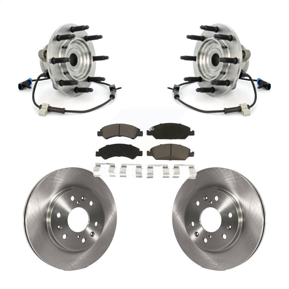Front Hub Bearing Assembly With Disc Brake Rotors And Ceramic Pads Kit For Chevrolet Silverado 1500 GMC Sierra Classic 8 Lug Wheels KBB-121959