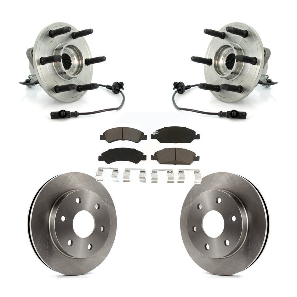 Front Hub Bearing Assembly With Disc Brake Rotors And Ceramic Pads Kit For GMC Sierra 1500 KBB-121970