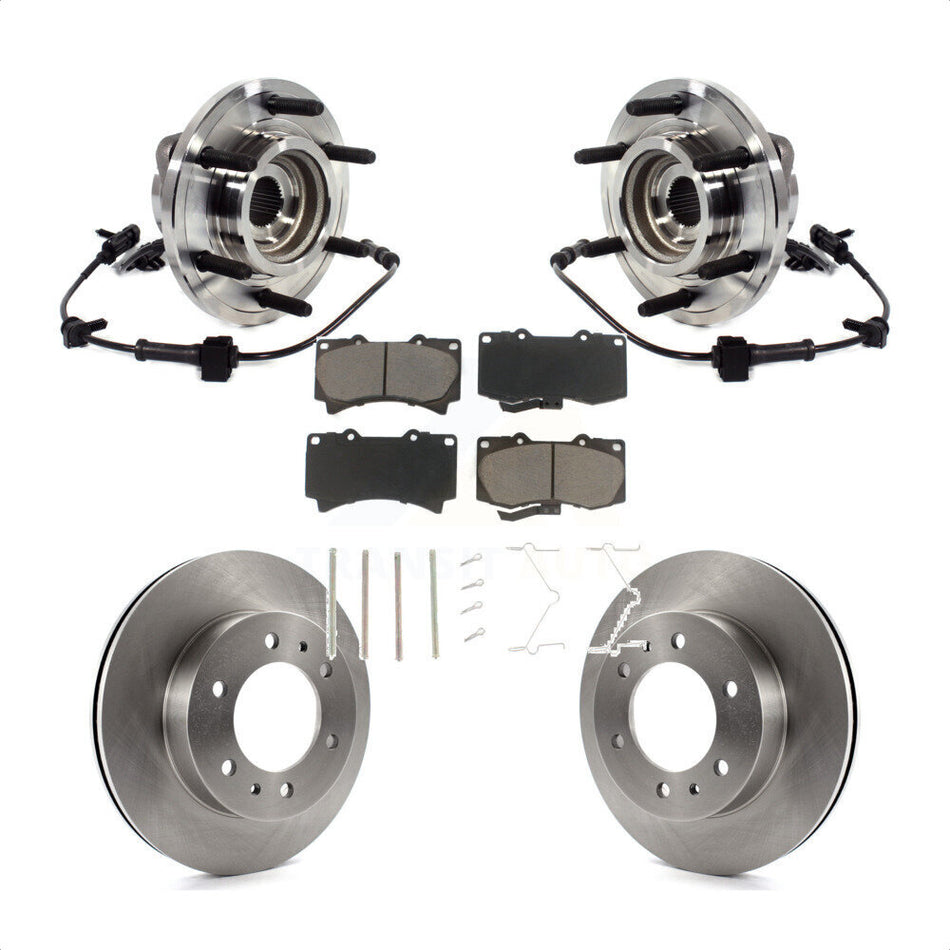 Front Hub Bearing Assembly Disc Brake Rotors And Pads Kit For 2009-2010 Hummer H3T H3 KBB-121976
