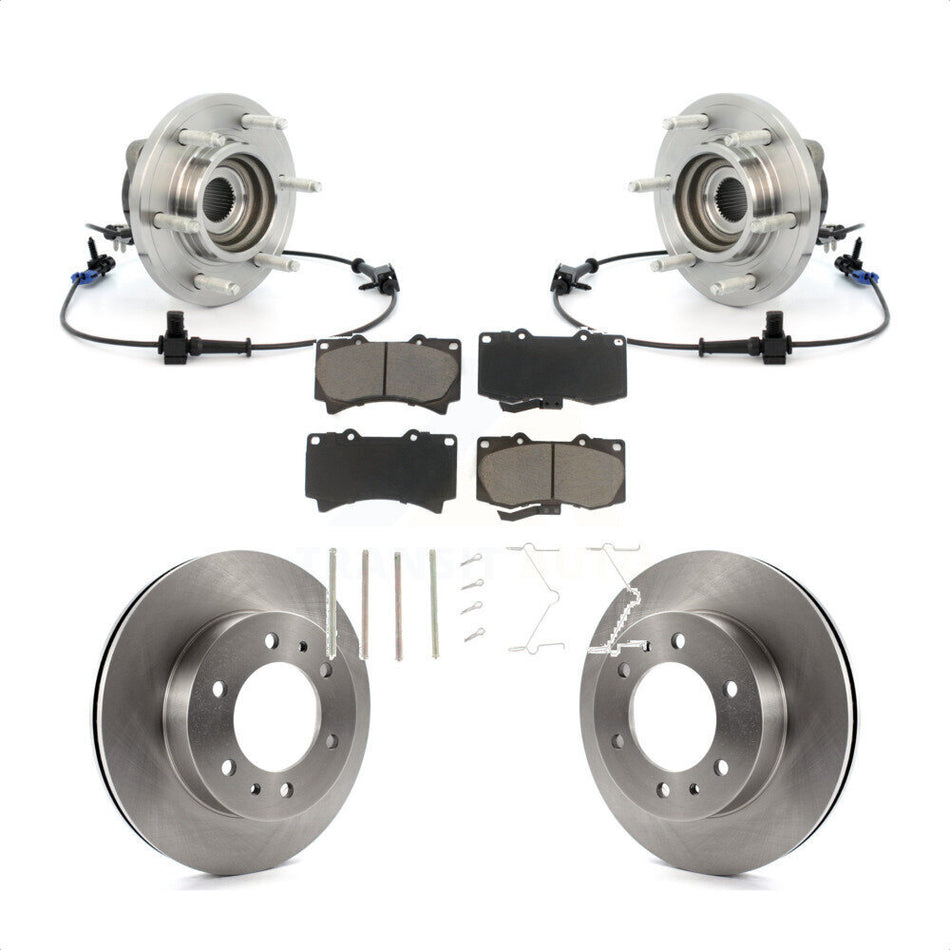 Front Hub Bearing Assembly Disc Brake Rotors And Ceramic Pads Kit For 2006-2008 Hummer H3 KBB-121977