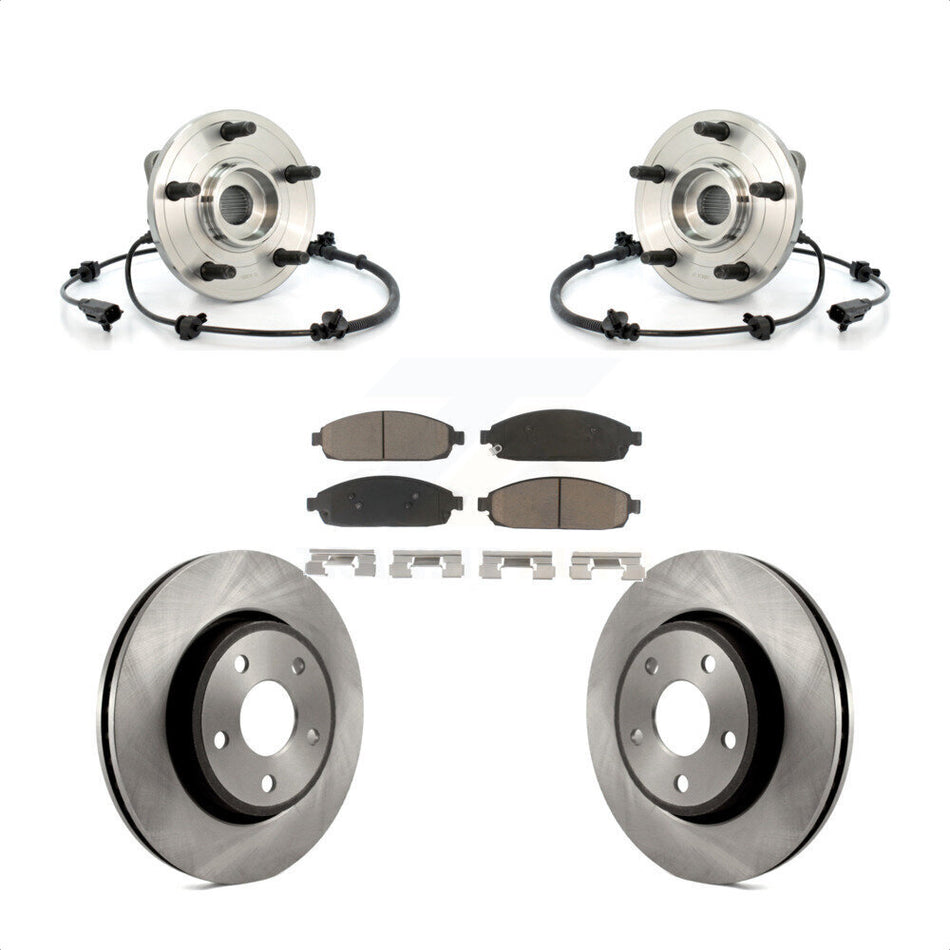 Front Hub Bearing Assembly With Disc Brake Rotors And Ceramic Pads Kit For Jeep Grand Cherokee Commander KBB-121982